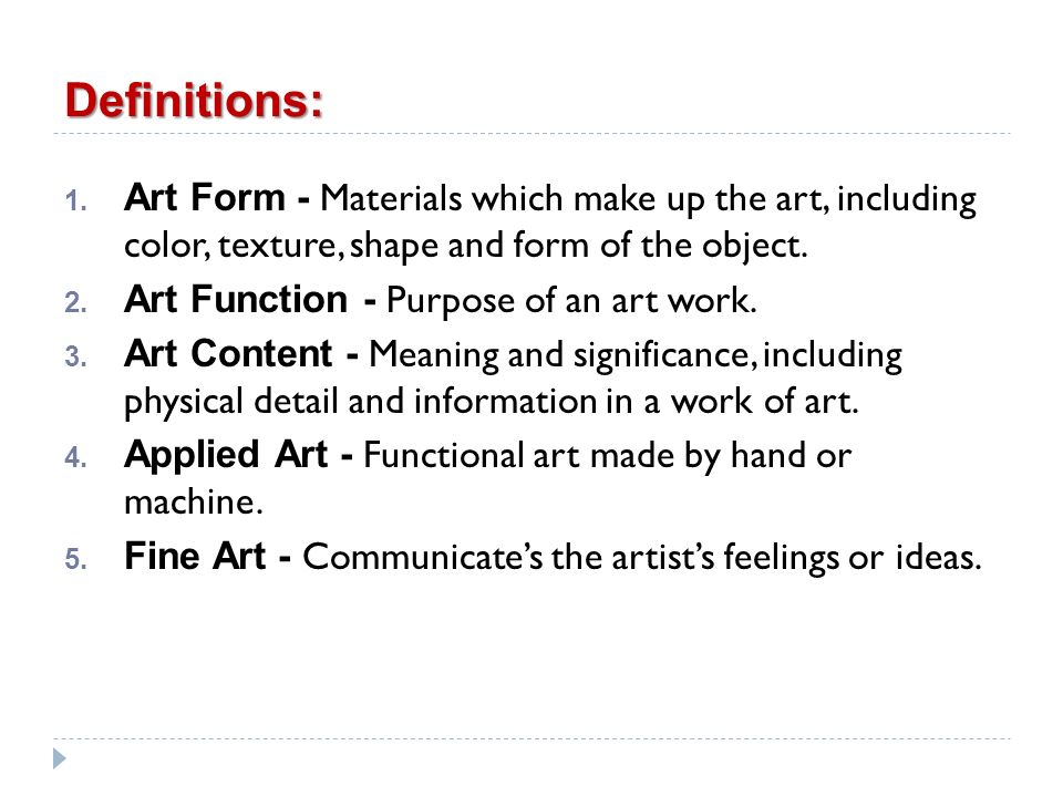 Art form hot sale meaning